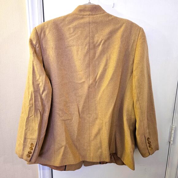 Talbots Camel Hair Mandarin Collar Blazer Sz 14W Old Money Heritage Minimalist - Picture 5 of 5